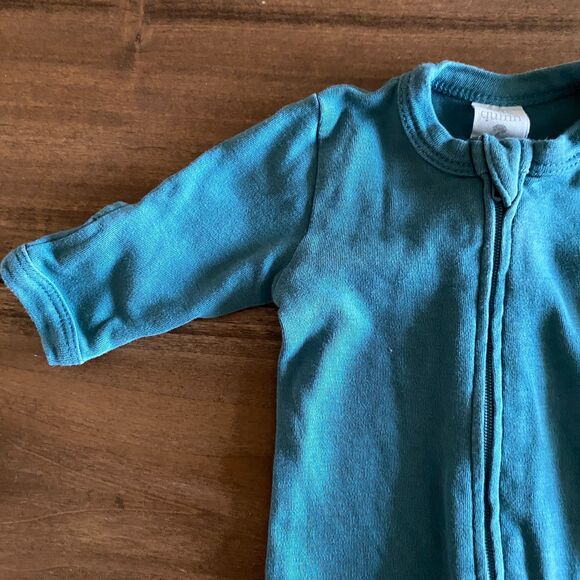 Kate Quinn Solid Teal Footed Sleeper/Romper Newborn - Picture 4 of 8